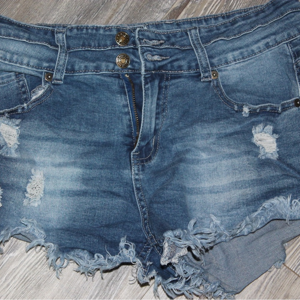 Distressed Denim Women Shorts